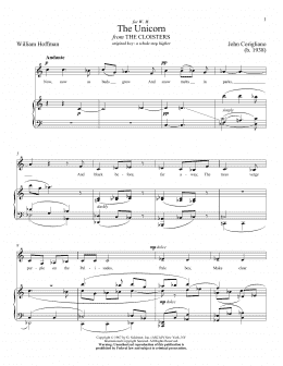 page one of The Unicorn (Piano & Vocal)