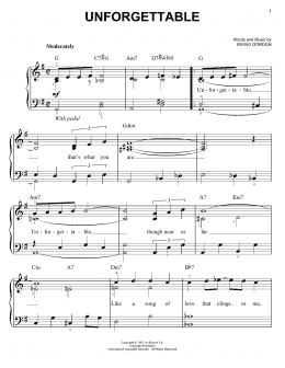 page one of Unforgettable (Easy Piano)