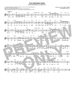 page one of The Christmas Song (Chestnuts Roasting On An Open Fire) (Lead Sheet / Fake Book)