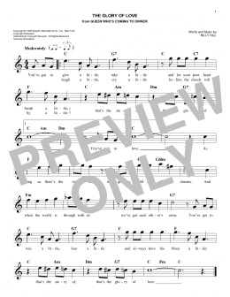 page one of The Glory Of Love (Easy Lead Sheet / Fake Book)
