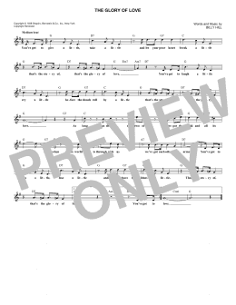 page one of The Glory Of Love (Lead Sheet / Fake Book)