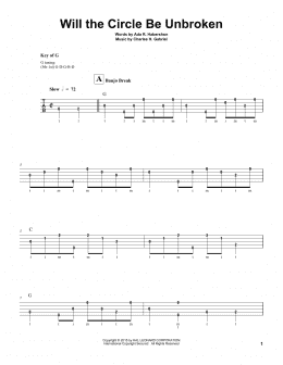 page one of Will The Circle Be Unbroken (Banjo Tab)