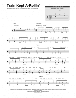 page one of Train Kept A-Rollin' (Drums Transcription)