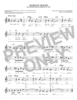 page one of The Birth Of The Blues (Easy Lead Sheet / Fake Book)