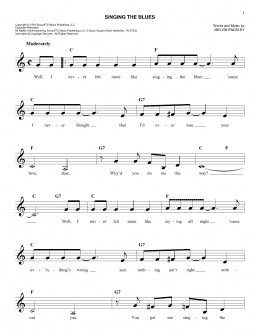page one of Singing The Blues (Easy Lead Sheet / Fake Book)