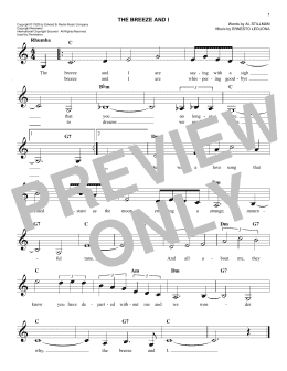 page one of The Breeze And I (Easy Lead Sheet / Fake Book)