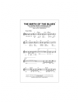 page one of The Birth Of The Blues (Lead Sheet / Fake Book)