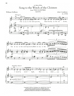 page one of Song To The Witch Of The Cloisters (Piano & Vocal)