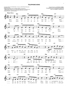 page one of Telephone Song (feat. Astrud Gilberto) (Easy Lead Sheet / Fake Book)