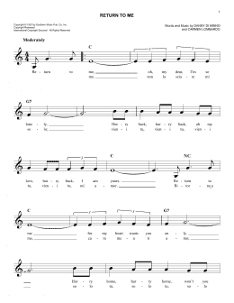 page one of Return To Me (Easy Lead Sheet / Fake Book)