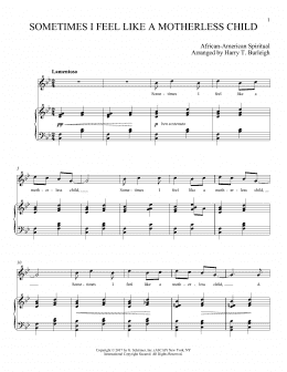 page one of Sometimes I Feel Like A Motherless Child (Piano & Vocal)