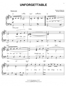 page one of Unforgettable (Easy Piano)