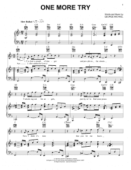 page one of One More Try (Piano, Vocal & Guitar Chords (Right-Hand Melody))
