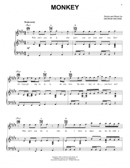 page one of Monkey (Piano, Vocal & Guitar Chords (Right-Hand Melody))