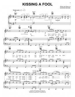 page one of Kissing A Fool (Piano, Vocal & Guitar Chords (Right-Hand Melody))