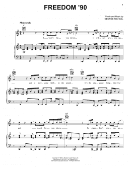 page one of Freedom '90 (Piano, Vocal & Guitar Chords (Right-Hand Melody))