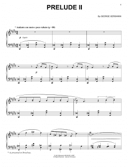 page one of Prelude II (Andante Con Moto E Poco Rubato) (from An American In Paris) (Piano Solo)