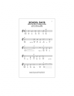 page one of School Days (When We Were A Couple Of Kids) (Lead Sheet / Fake Book)