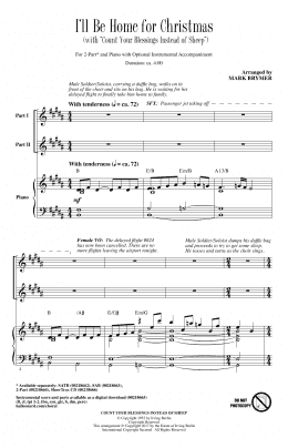 page one of I'll Be Home For Christmas (2-Part Choir)