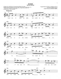 page one of So Nice (Summer Samba) (Easy Lead Sheet / Fake Book)