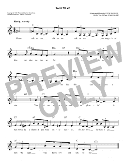 page one of Talk To Me (Easy Lead Sheet / Fake Book)