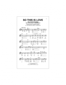 page one of So This Is Love (from Cinderella) (Lead Sheet / Fake Book)