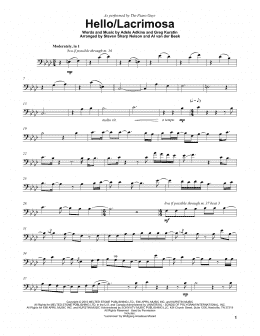 page one of Hello/Lacrimosa (Cello Solo)