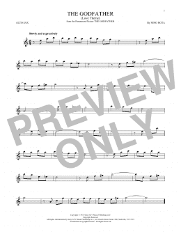 page one of The Godfather (Love Theme) (Alto Sax Solo)