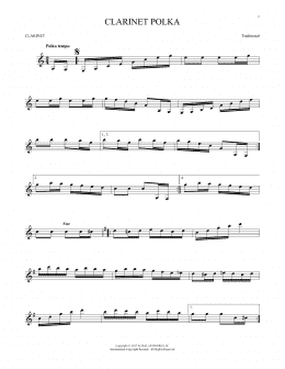 page one of Clarinet Polka (Clarinet Solo)
