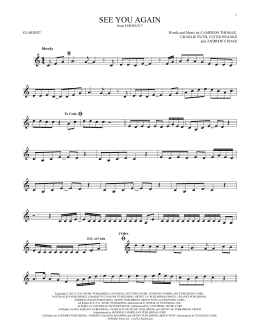 page one of See You Again (Clarinet Solo)