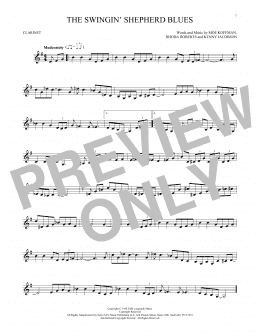 page one of The Swingin' Shepherd Blues (Clarinet Solo)