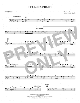 page one of Feliz Navidad (Trombone Solo)