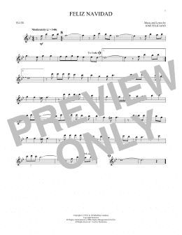 page one of Feliz Navidad (Flute Solo)