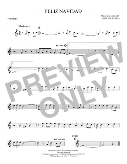 page one of Feliz Navidad (Trumpet Solo)