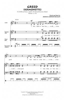 page one of Greed (Choir)