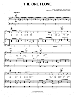 page one of The One I Love (Piano, Vocal & Guitar Chords (Right-Hand Melody))