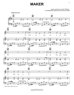 page one of Maker (Piano, Vocal & Guitar Chords (Right-Hand Melody))