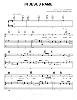 page one of In Jesus Name (Piano, Vocal & Guitar Chords (Right-Hand Melody))