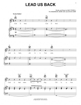 page one of Lead Us Back (Piano, Vocal & Guitar Chords (Right-Hand Melody))
