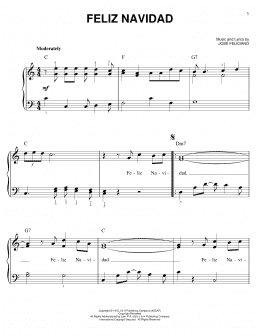 page one of Feliz Navidad (Easy Piano)