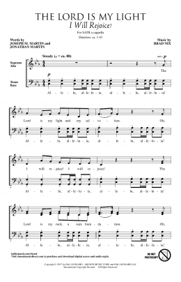 page one of The Lord Is My Light (I Will Rejoice!) (SATB Choir)