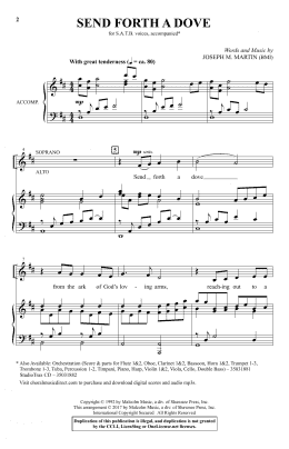 page one of Send Forth A Dove (SATB Choir)