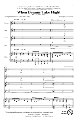 page one of When Dreams Take Flight (SATB Choir)