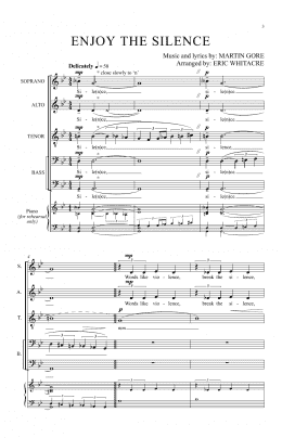 page one of Enjoy The Silence (SATB Choir)