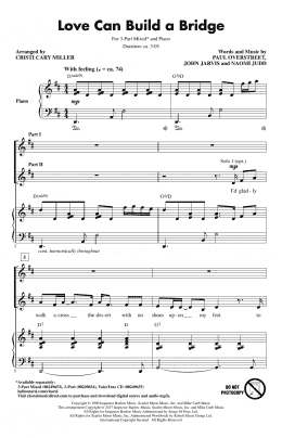 page one of Love Can Build A Bridge (3-Part Mixed Choir)