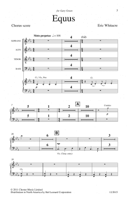 page one of Equus (SATB Choir)