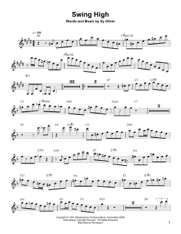 page one of Swing High (Clarinet Transcription)