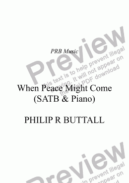 page one of When Peace Might Come (SATB)