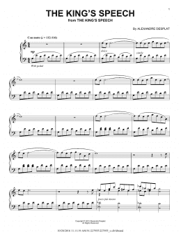 page one of The King's Speech (Piano Solo)