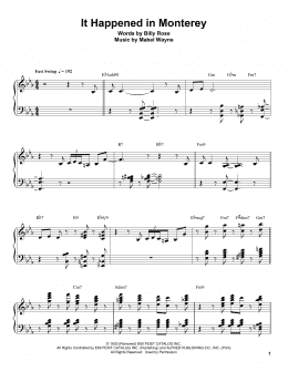 page one of It Happened In Monterey (Piano Transcription)